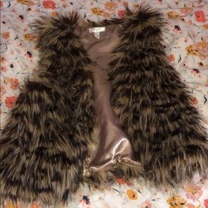 Brown printed kids vest